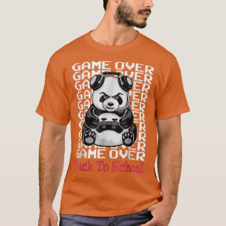 T-shirt Jeu De Retour À L'École Drôle Panda Bear Gamer Co