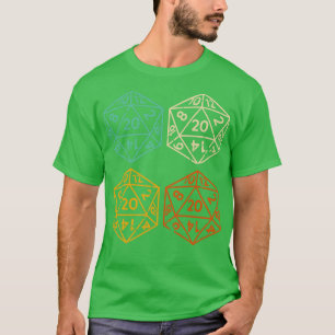 T-shirt Jeu de rôle rétro de tablette Dice D20 vintage RPG