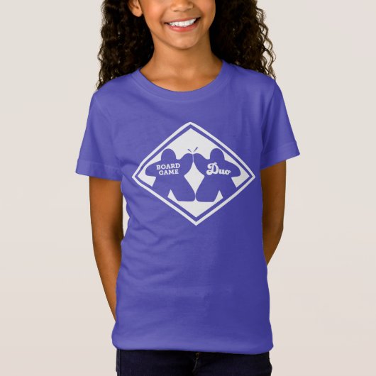 T-Shirt Jeu de société Duo Cadre blanc Filles Chemise (Devant)