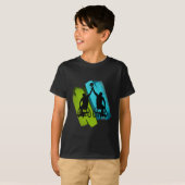 T-shirt Jeu de squelette de fauteuil roulant cool (Devant entier)