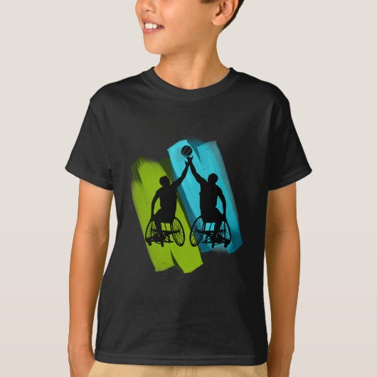 T-shirt Jeu de squelette de fauteuil roulant cool (Devant)