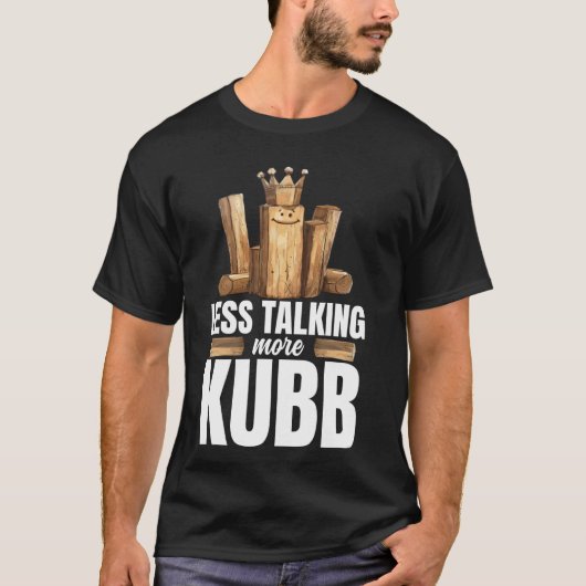 T-shirt Jeu d'échecs de jeu Kubb Yard jeu jeu King Kub (Devant)