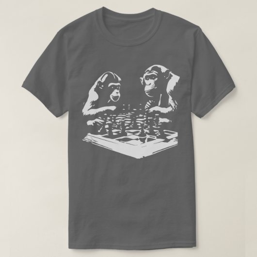 T-shirt jeu d'échecs de singe (Design devant)