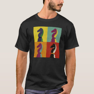 T-shirt Jeu d'échecs Pièce de jeu Chevalier Checkmate Pop