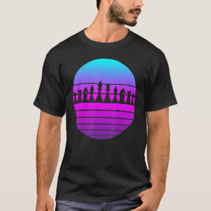 T-shirt Jeu d'échecs Pièces Joueur d'échecs Retro Vintage