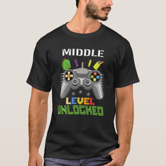 T-shirt Jeu Déverrouillé Au Niveau De L'École Secondaire D (Devant)