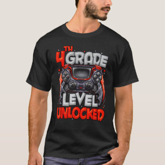 T-shirt Jeu déverrouillé de 4e année en 4e année Retour à