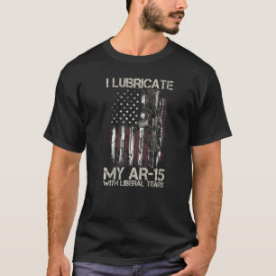 T-shirt Jeu Drapeau Américain Je Lubrifie Mon Ar-15 Avec L