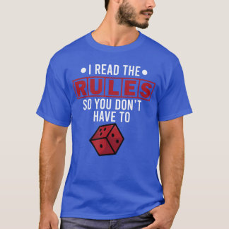 T-shirt Jeu drôleabletop Joueur de jeu Planche Je lis les 