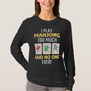 T-shirt Jeu du jeu de société Mahjong Gamer Chine Japon 