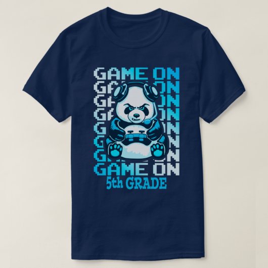 T-shirt Jeu En 5E Année Retour À L'École Drôle Panda Ours (Design devant)