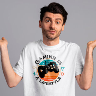 T-shirt Jeu est un mode de vie Retro vintage rayé coucher