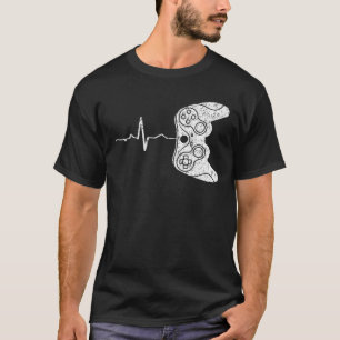 T-shirt Jeu Gamer Heartbeat contrôleur de jeu Ados garçons