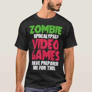 T-shirt Jeu Gamer Zombie Apocalypse Jeux Vidéos Prépar