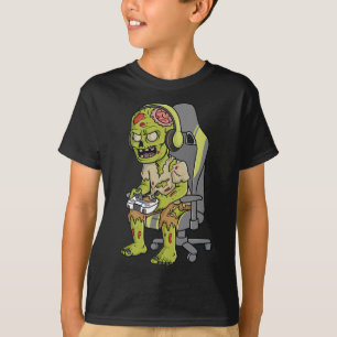 T-shirt Jeu Halloween Zombie Scary Gamer Garçons Enfants A