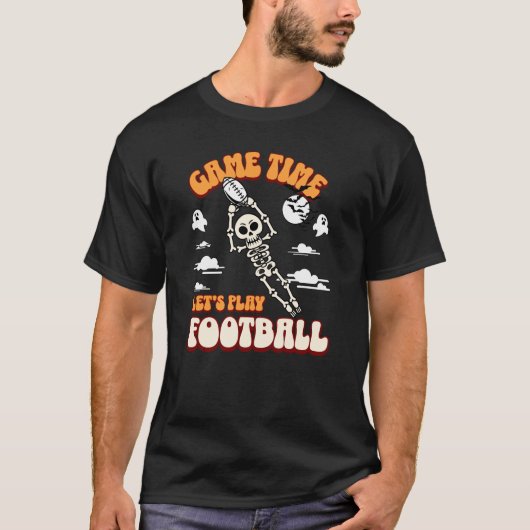 T-shirt Jeu Heure Jouons au football Halloween Drôle (Devant)
