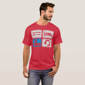 T-shirt jeu journalier répéter ordinateur cadeau rétro (Devant entier)