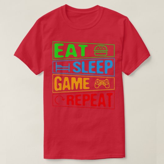 T-shirt Jeu Manger Dormir Jeu Répéter Cadeau Multijoueur V (Design devant)