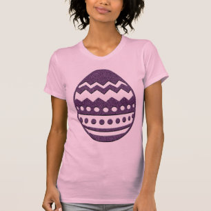 T-shirt Jeu mignon de Pâques violet OEuf sur T Chemise ros