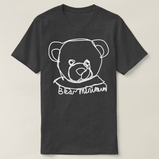 T-shirt Jeu minimal Portrait de l'ours (Design devant)