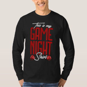 T-shirt Jeu Night Board Game Board Gamer Tablett