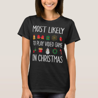 T-shirt Jeu Noël Les Plus Probables À Jouer Jeu Vidéo Ch