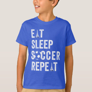 T-shirt jeu olympique manger dormir soccer répéter joueur