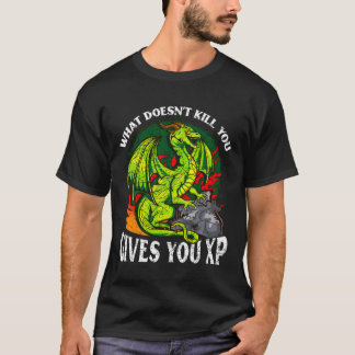 T-shirt Jeu Ordinateur Dragon Gamer Xp Devis Lecteur Rpg G