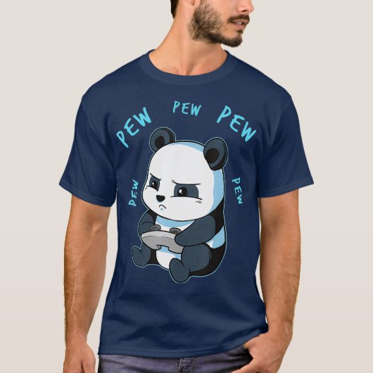 T-shirt Jeu Panda Pew Jeu Vidéo Jeu Ordinateur (Devant)