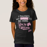 Jeu Pausé Pastel Rose fille Slogan Gamer fille