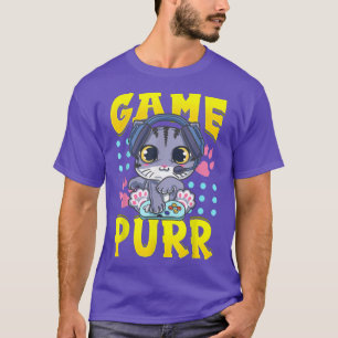 T-shirt Jeu Purr Funny Gaming Chat Pour Vidéo Gamer & Game