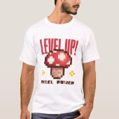 T-shirt Jeu Rétro 8-Bit Champignon (Devant)