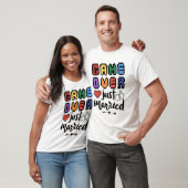 T-shirt Jeu Rétro Pixel Game Over Amour Mariés (Unisexe)