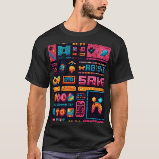 T-shirt Jeu Rétro : Un Paradis Pixelé (Devant)
