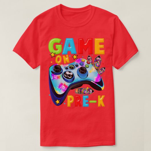 T-shirt Jeu sur la vidéo pré-K cadeau premier jour de pré- (Design devant)