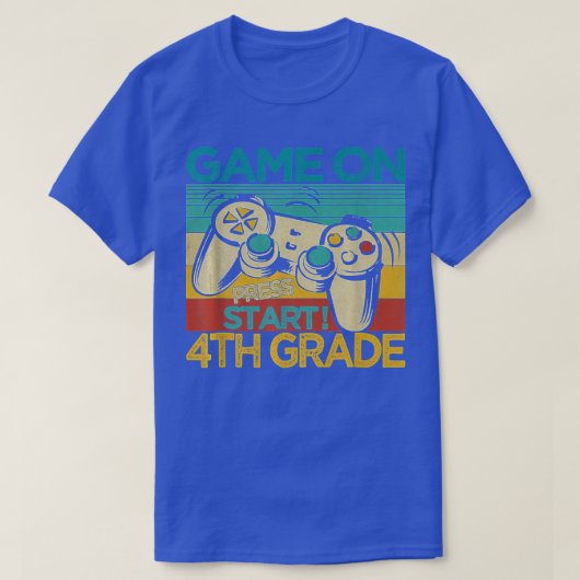 T-shirt Jeu Sur Vidéo 4e année Jeu Enseignant Retour (Design devant)