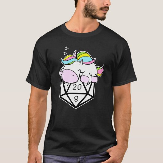 T-shirt Jeu Tabletop Dice Unicorn Dice RPG (Devant)
