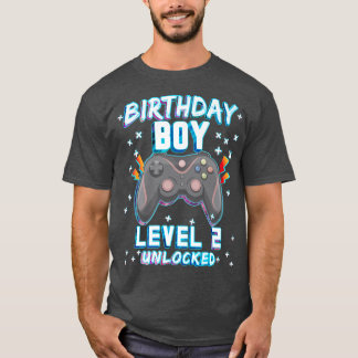 T-shirt Jeu vidéo 2e anniversaire Gamer Boys niveau 2 Déve