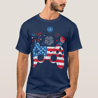 T-shirt Jeu vidéo 4 juillet contrôleur enfants américains 