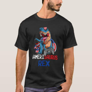 T-shirt Jeu vidéo 4 juillet Rex Dinosaur Amerisaurus Re