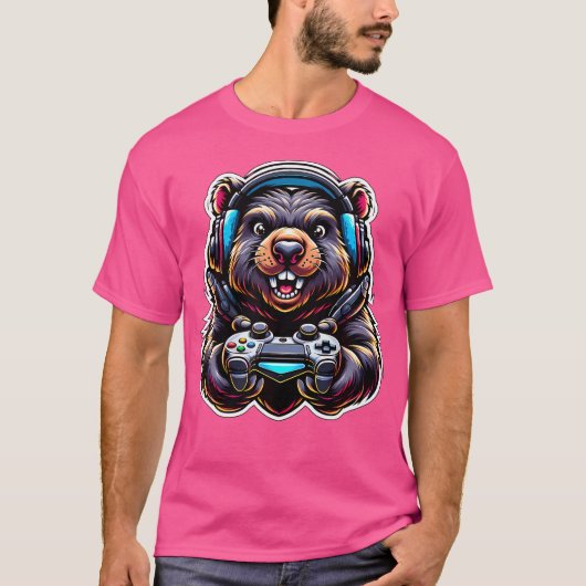 T-shirt Jeu vidéo casque Wombat Gaming (Devant)