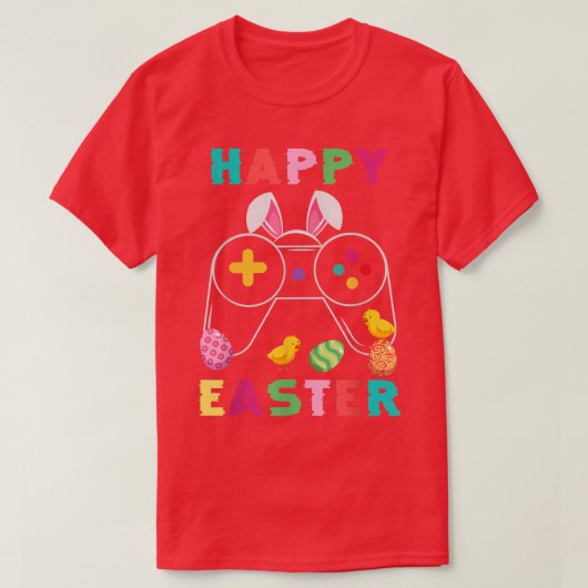 T-shirt Jeu Vidéo de Bunny mignonne Gamer Happy Easte (Design devant)