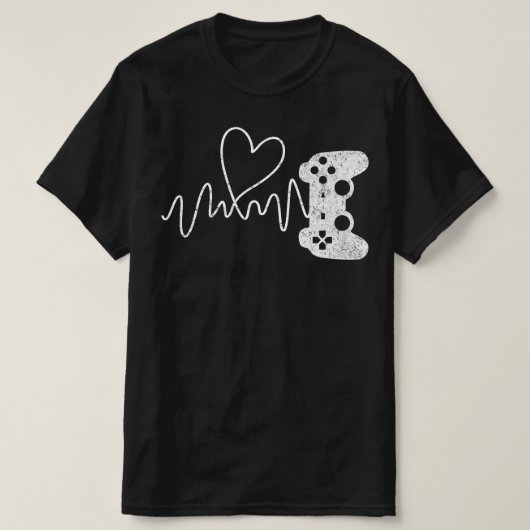 T-shirt Jeu vidéo de Gamer Heartbeat (Design devant)