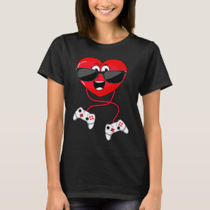 T-shirt Jeu vidéo de la Saint Valentin Valentine Heart Gam