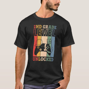 T-shirt Jeu vidéo déverrouillé de 2e année Retour à l'écol