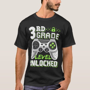 T-shirt Jeu vidéo déverrouillé de 3e année à l'école