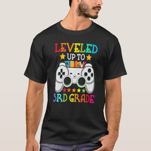 T-shirt Jeu vidéo déverrouillé de 3e année à l'école (Devant)