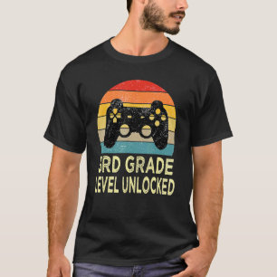 T-shirt Jeu vidéo déverrouillé de 3e année Retour à l'écol