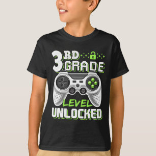 T-shirt Jeu vidéo déverrouillé de 3e année Retour à l'écol