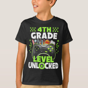 T-shirt Jeu vidéo déverrouillé de 4e année Retour à l'écol